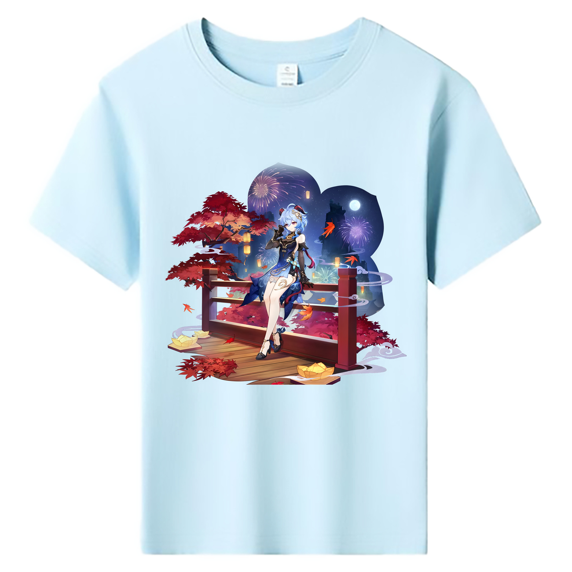 げんし神 甘雨 かんう genshin Ganyu 綿100％キッズTシャツ（フロントプリント）